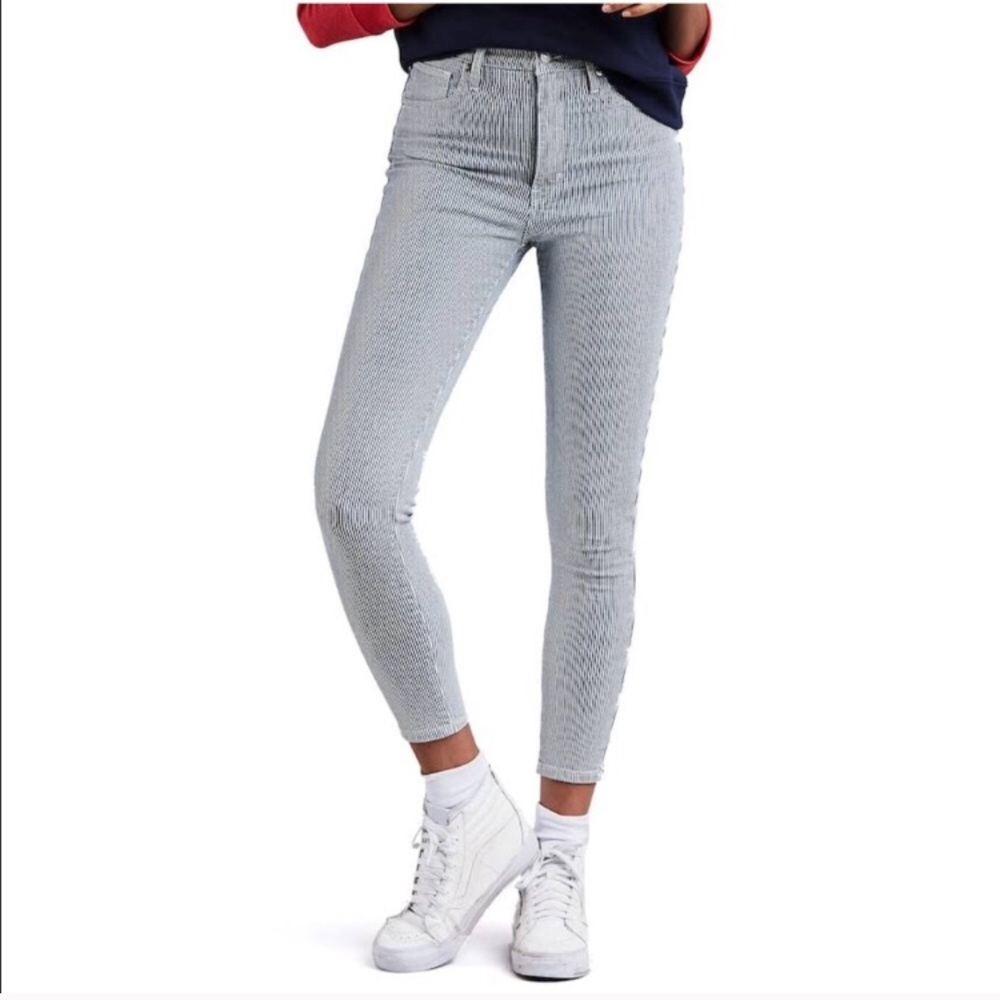 Levi’s Pinstriped Mile High Skinny Jeans